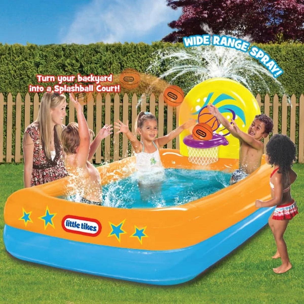 Inflatable Pool with Basketball Hoop and Ball M125
