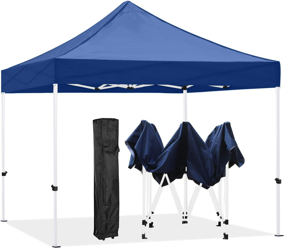 10x10FT Pop Up Canopy Tent Heavy Duty Commercial Instant Sun Shelter with Deluxe Roller Bag (Dark Gray) Y8084