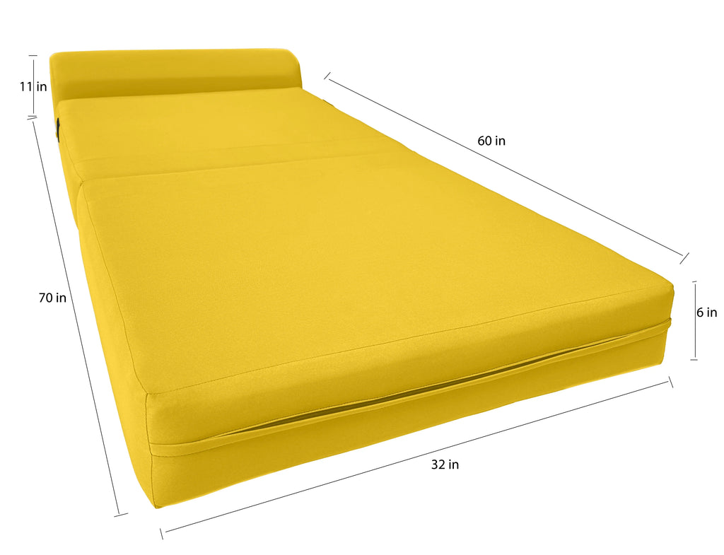 Yellow Folding Foam Sleeper Chair A23383