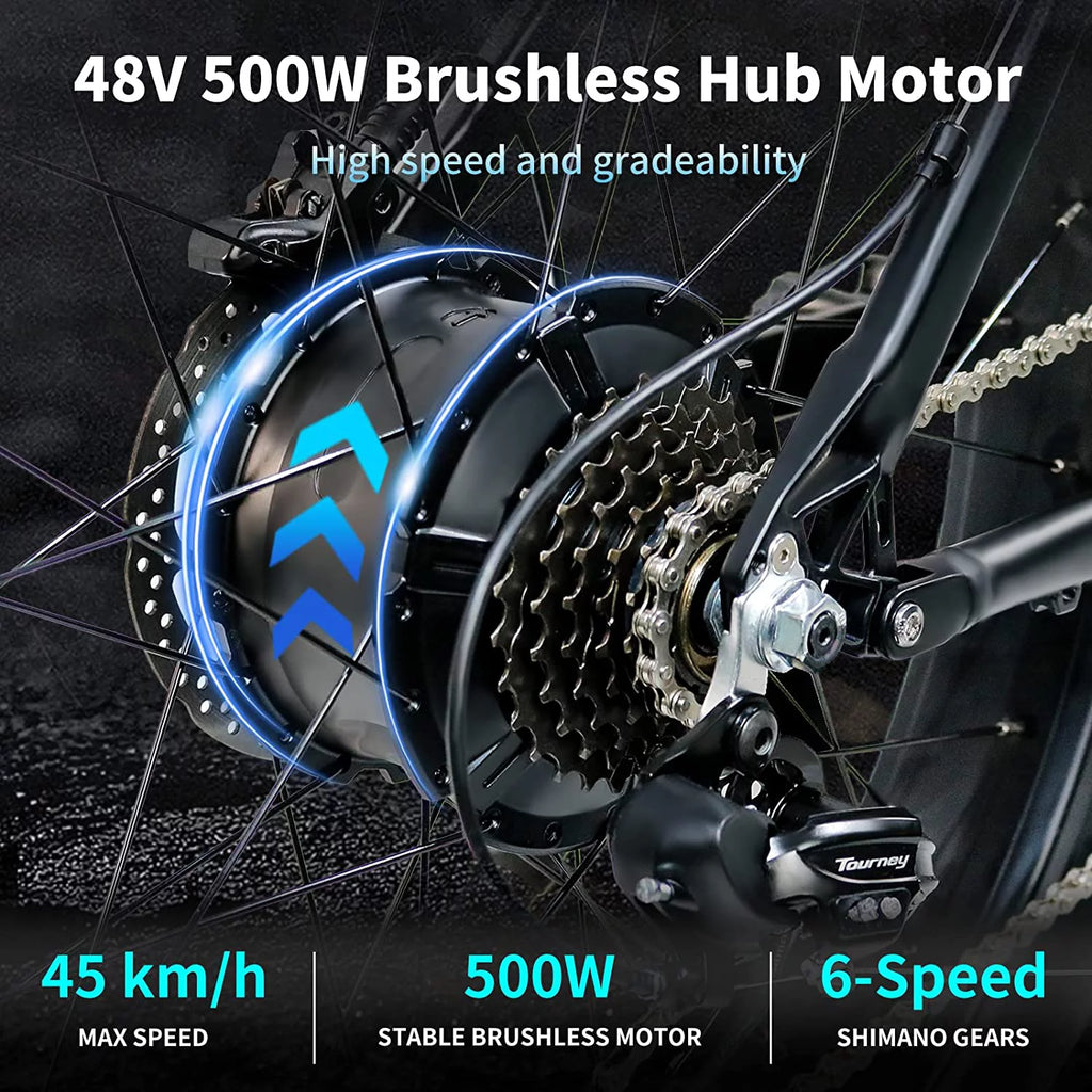 500W 26'' Fat Tire Electric Mountain Bike L50946