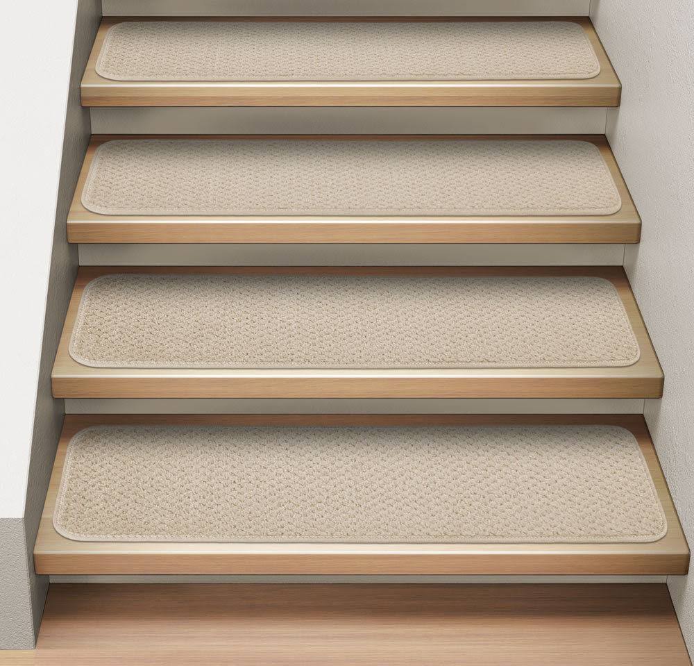 Set of 15 Ivory Cream Carpet Stair Treads T57489