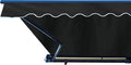 Motorized Retractable Patio Awning - 16 x 10 Feet - Multi-Striped Yellow C414514