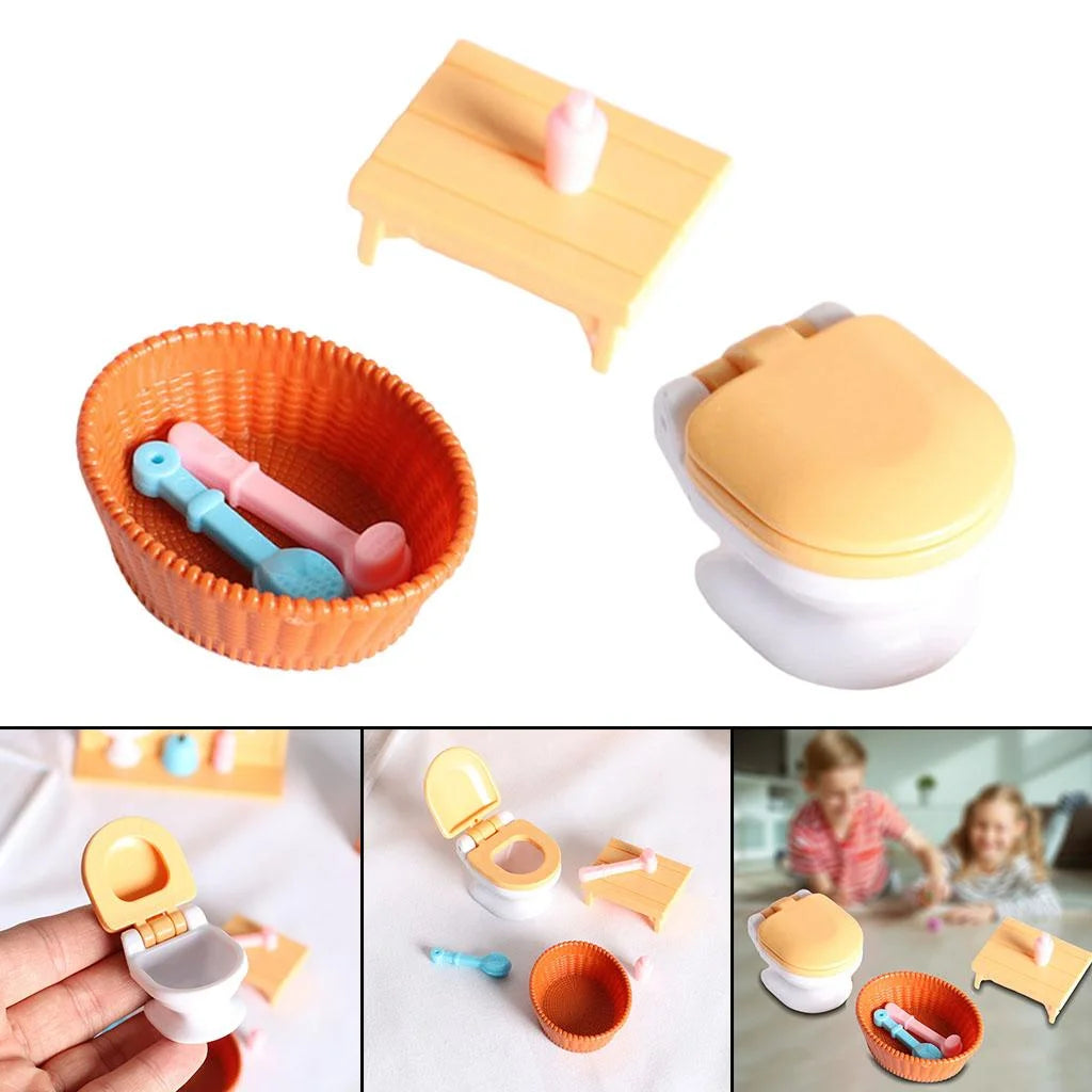 1:12 Dollhouse Modern Bathroom Bathtub Toilet Miniatures I22035