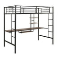 Twin Size Metal Loft Bunk Bed with Bookcase G633