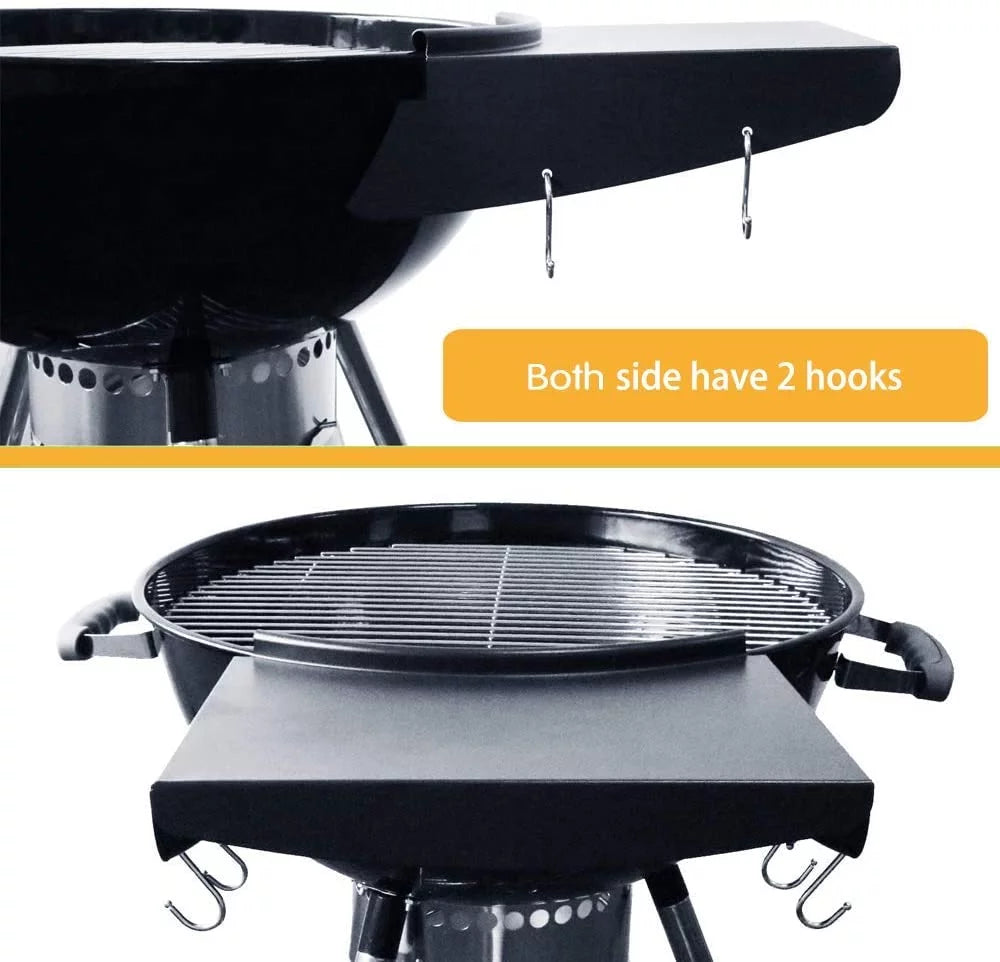 Black Powder Coated Steel Grill Table Shelf H880