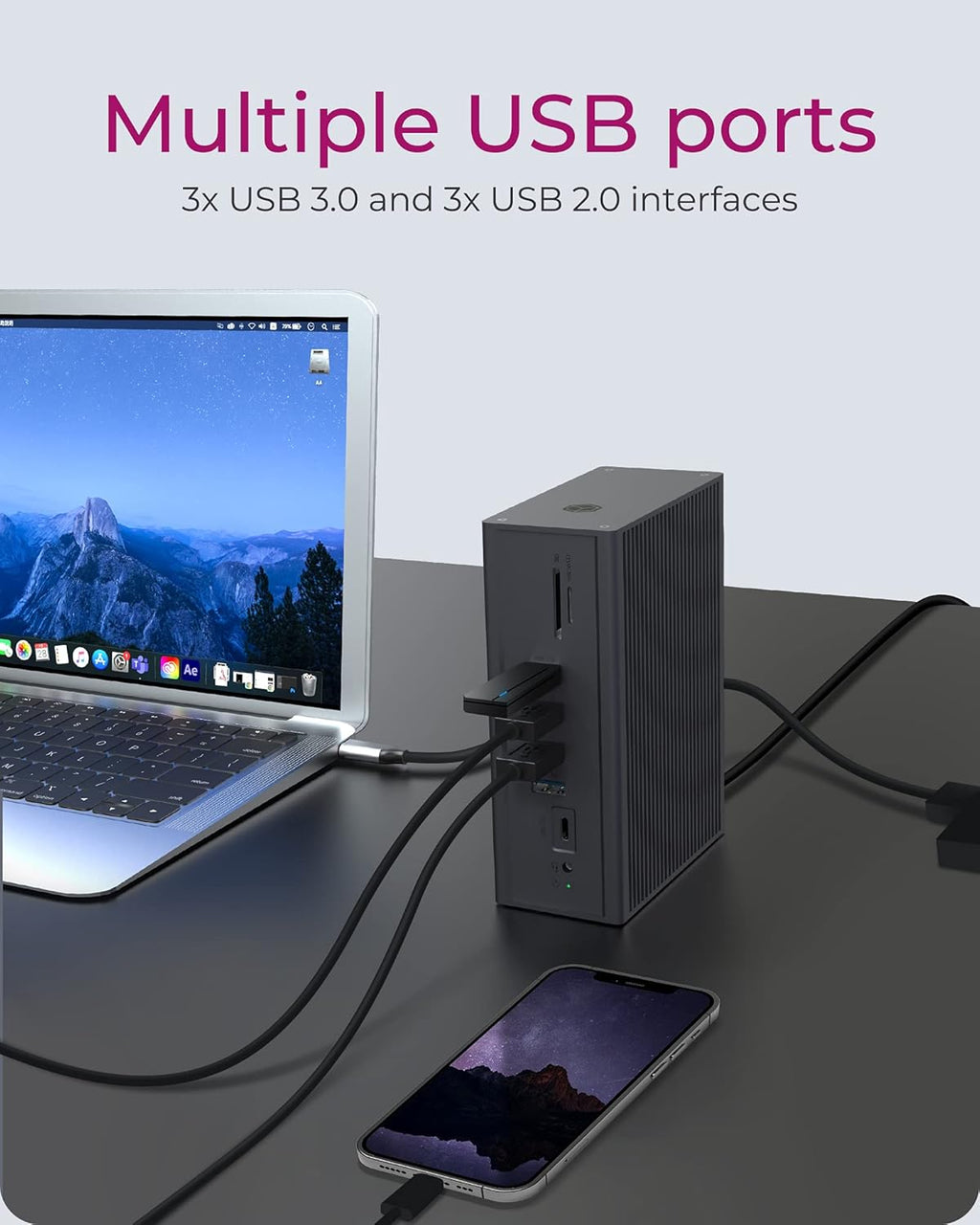 Universal 16 in 1 USB C Docking Station with Dual 4K HDMI, VGA, Ethernet, SD/TF Y881