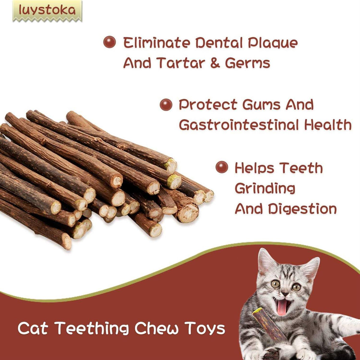 30pcs Catnip Silvervine Sticks Kitten Chew Toys R3968