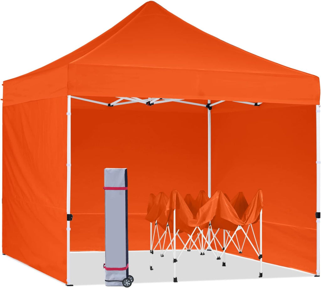 10x10FT Pop Up Canopy Tent Heavy Duty Commercial Instant Sun Shelter with Deluxe Roller Bag (Dark Gray) Y8084