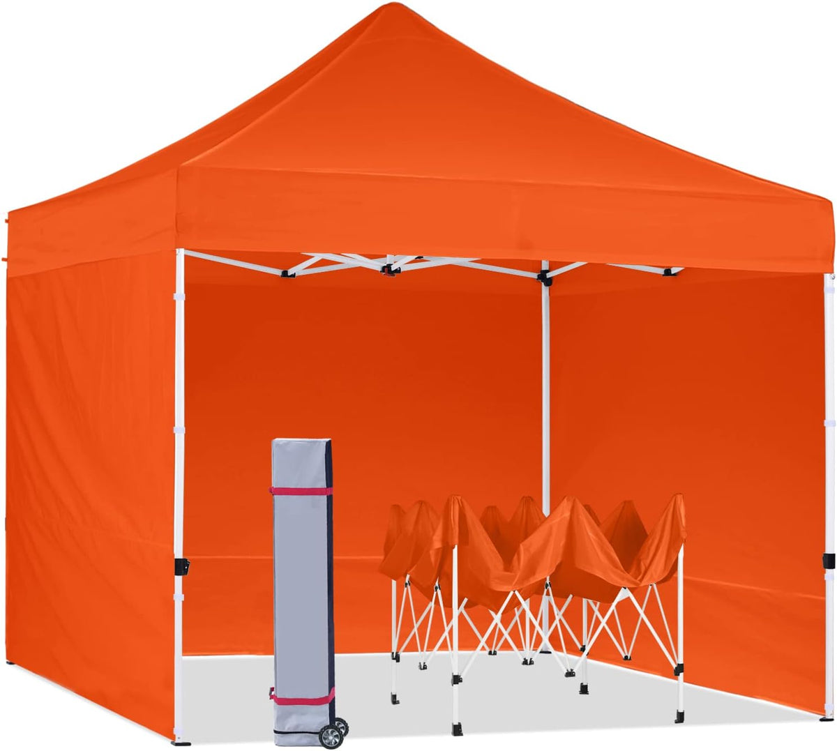 10x10FT Pop Up Canopy Tent Heavy Duty Commercial Instant Sun Shelter with Deluxe Roller Bag (Dark Gray) Y8084