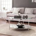 Mirrored Glass Round Coffee Table Set F41680