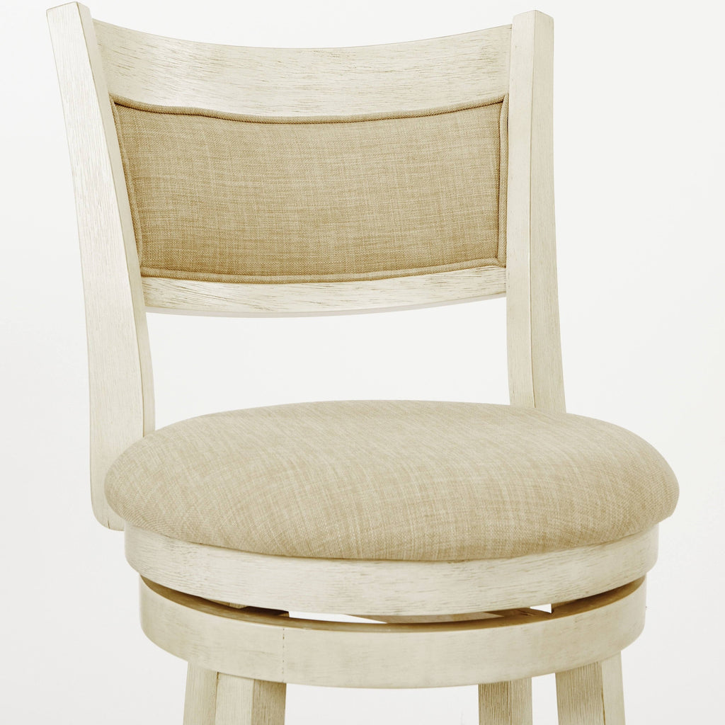 Antique Grey Swivel Stool with Solid Back H6952
