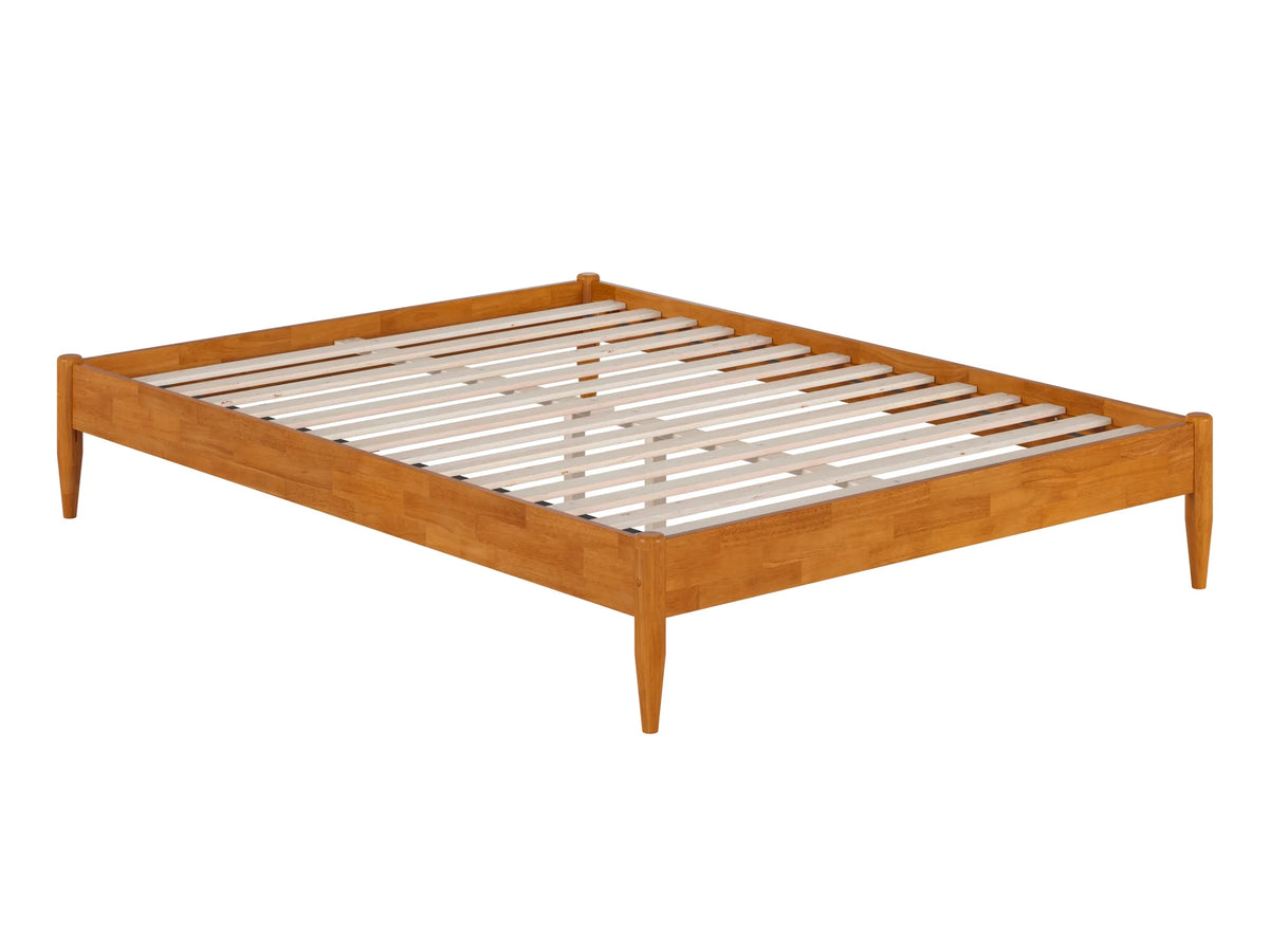 Espresso Solid Wood Platform Bed Twin XL Y68970