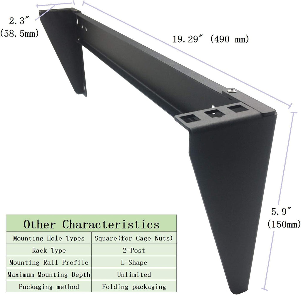 19 Inch 1U Heavy Duty Wall Mountable Server Rack Pack of 2 D319442