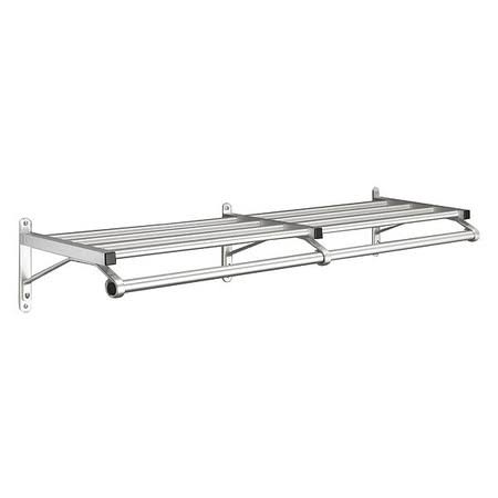 Satin Aluminum Coat Rack with 1 Shelf, 48 in W N880326
