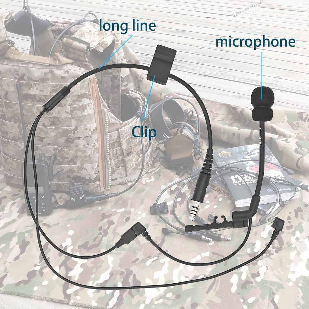 2 Pack PTT Boom Microphone for Headsets A6102