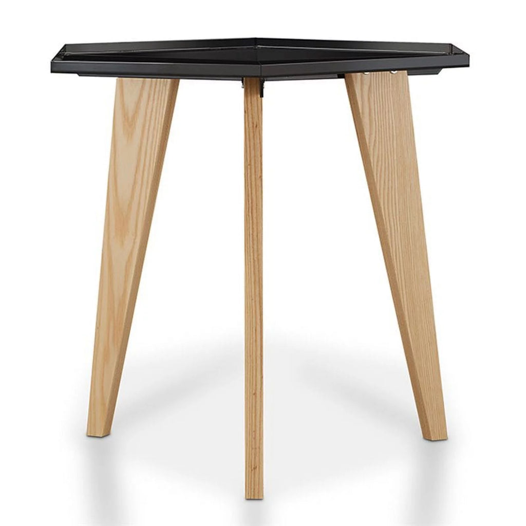 Black Metal Tray-Top End Table W3619