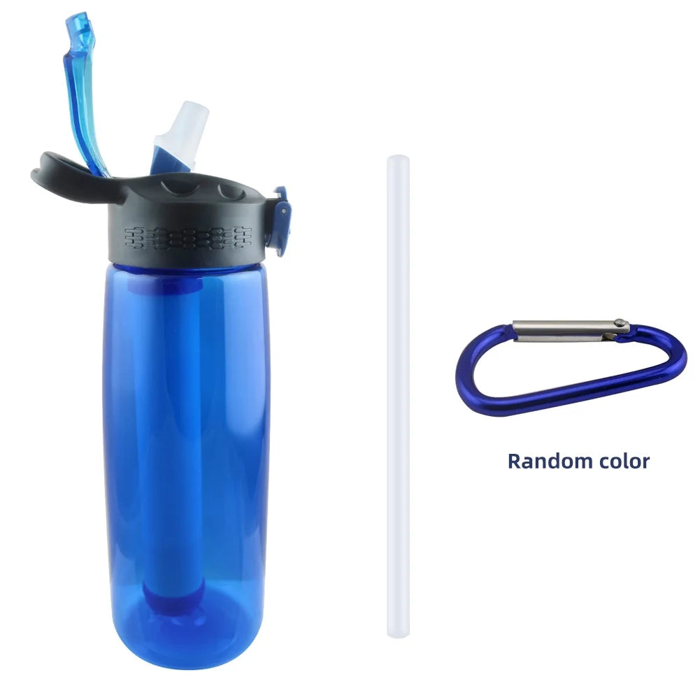 Blue Tritan BPA Free Water Bottle with Filter Lockable Lid Y621786