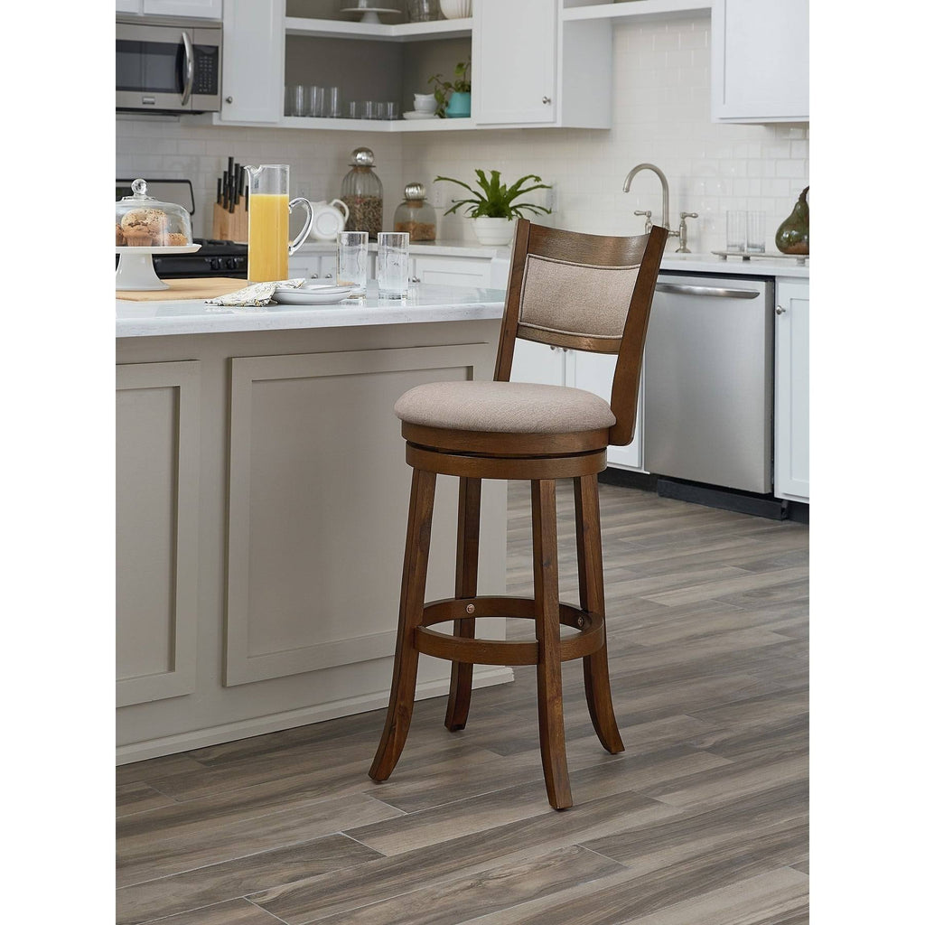 Antique Grey Swivel Stool with Solid Back H6952