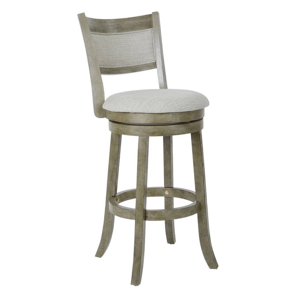 Antique Grey Swivel Stool with Solid Back H6952