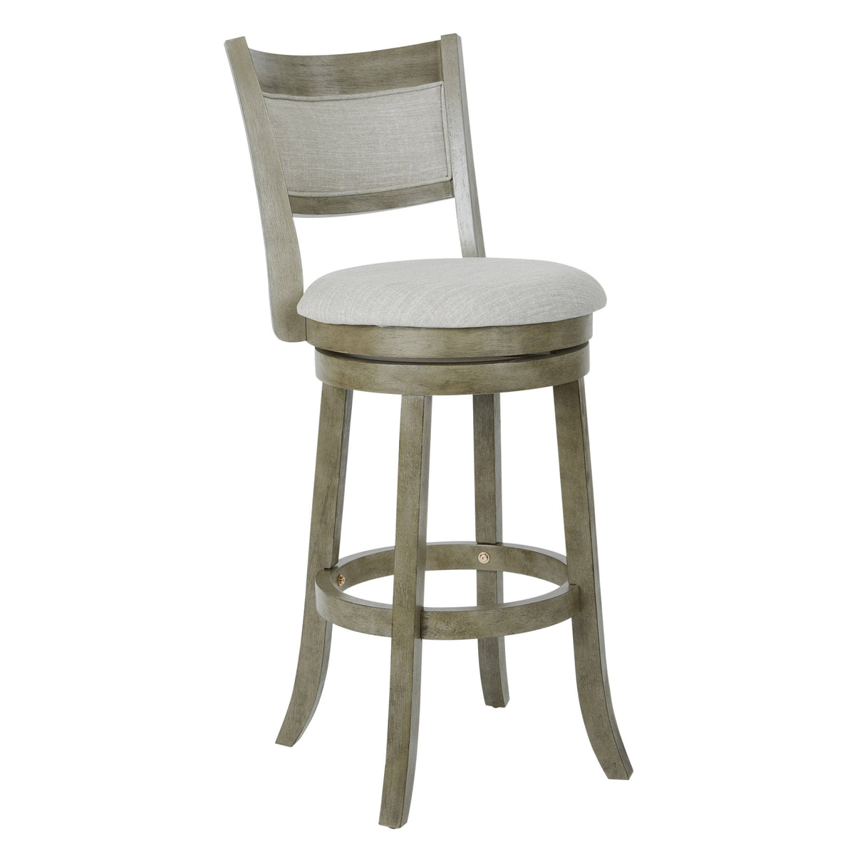 Antique Grey Swivel Stool with Solid Back H6952
