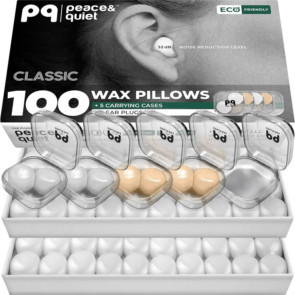 Wax Ear Plugs for Sleeping and Swimming, White Z9086