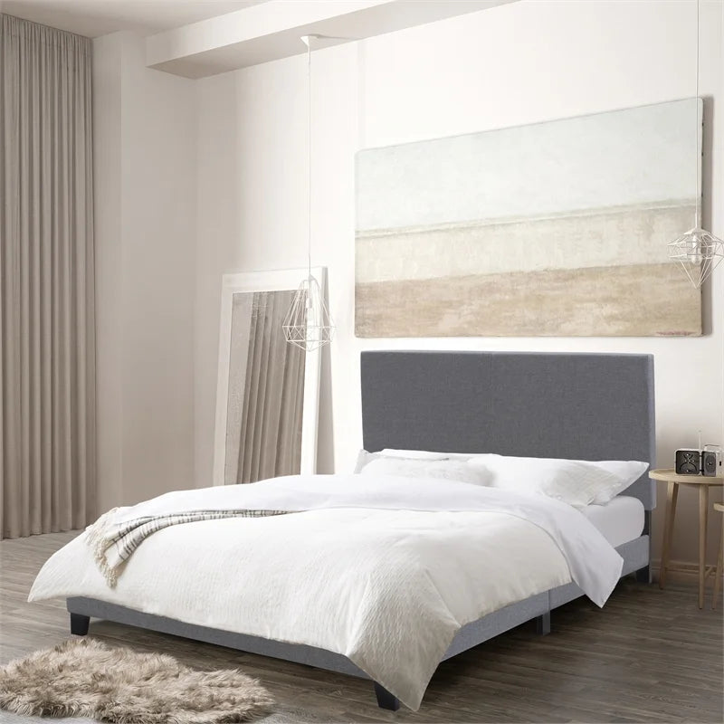 Gray Upholstered Double Bed Q976
