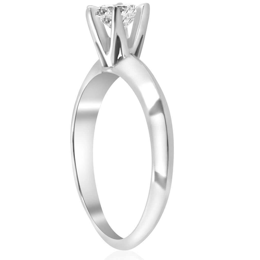 3/4ct Solitaire Diamond 14K White Gold Engagement Ring R345