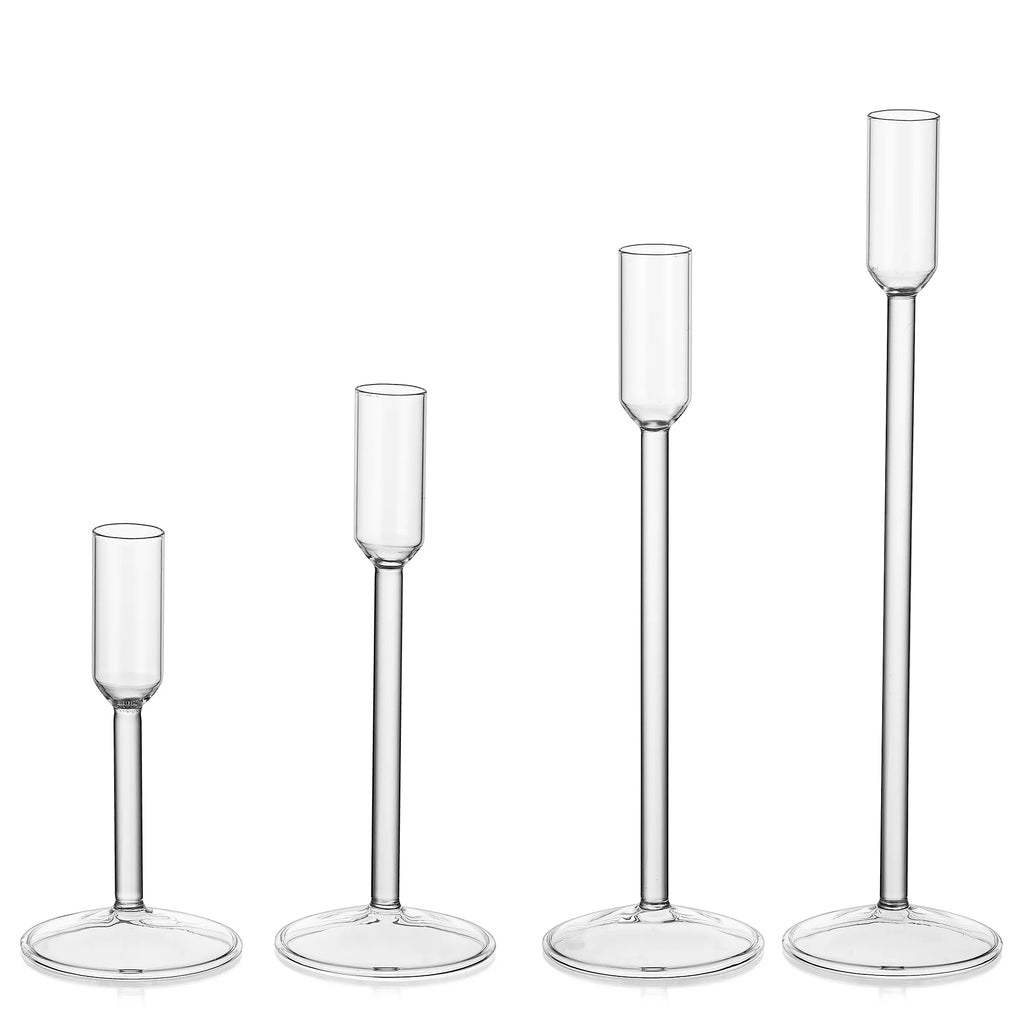 Glass Candlestick Holders Set of 4 Z69506