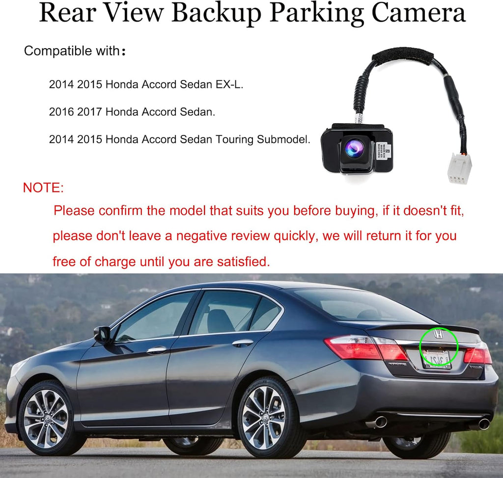 Rear View Backup Camera for Honda Accord Sedan 2014 2015 2016 2017 D30886
