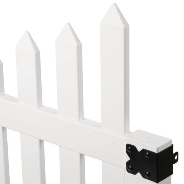 White Vinyl Picket Fence Gate C39449