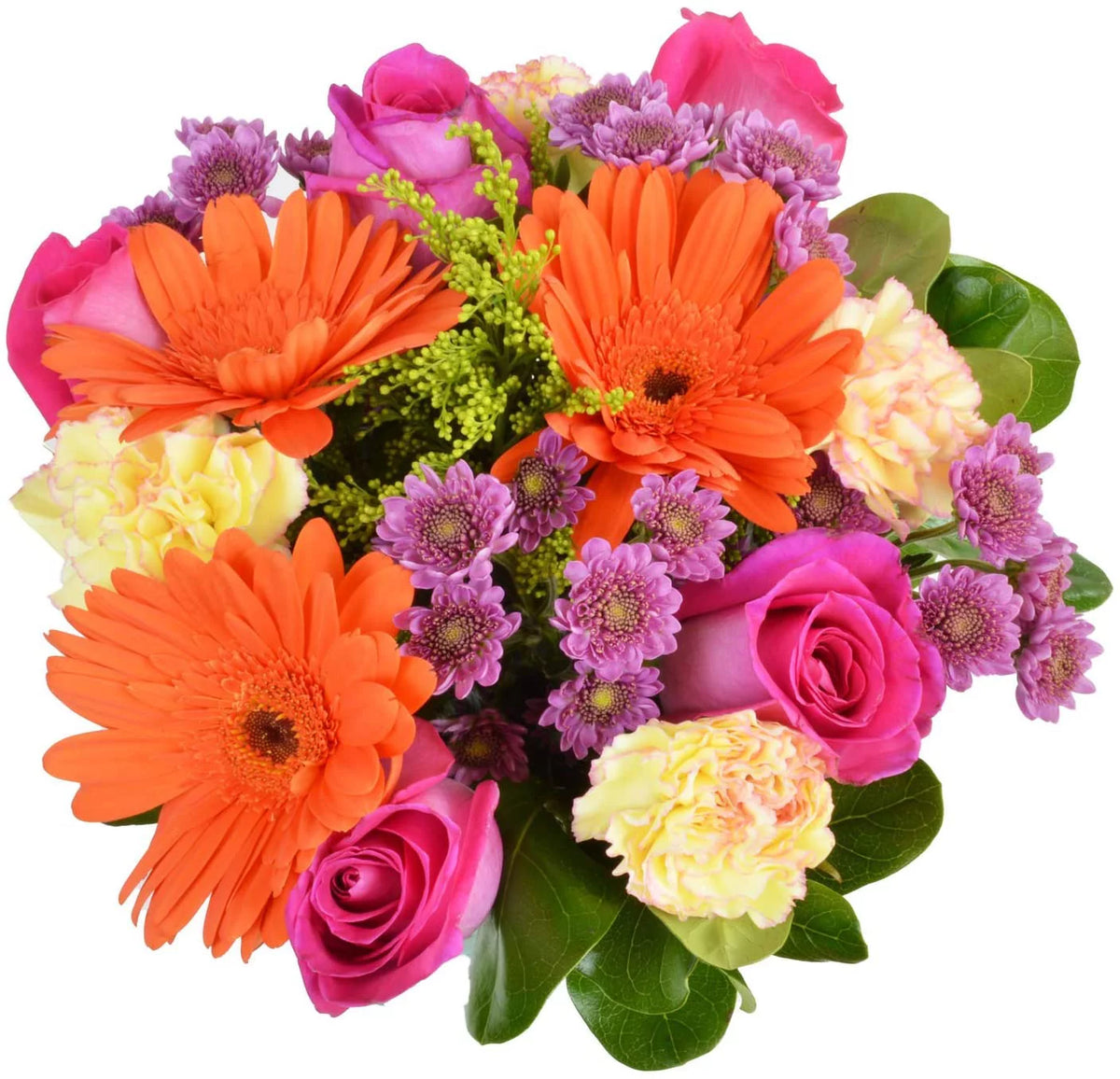 Fresh Cut Flowers Bouquet with Glass Vase W4480