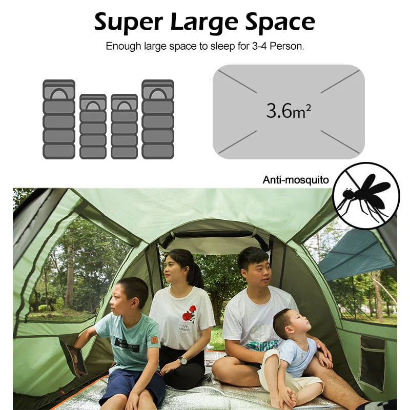 3 in 1 Waterproof Camping Tent with Carrying Bag K327