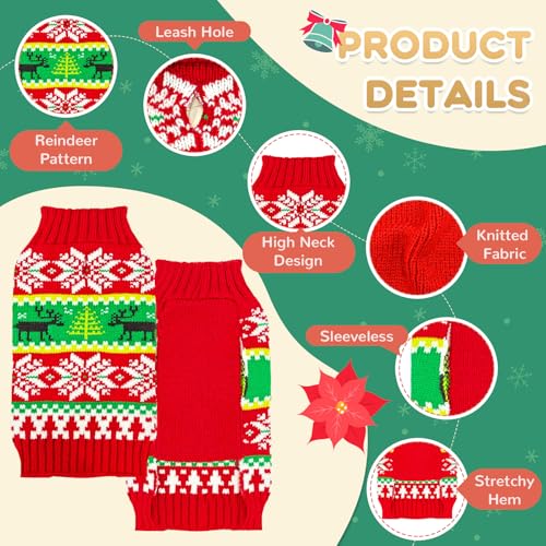 Grey Dog Christmas Sweater with Leash Hole J110700