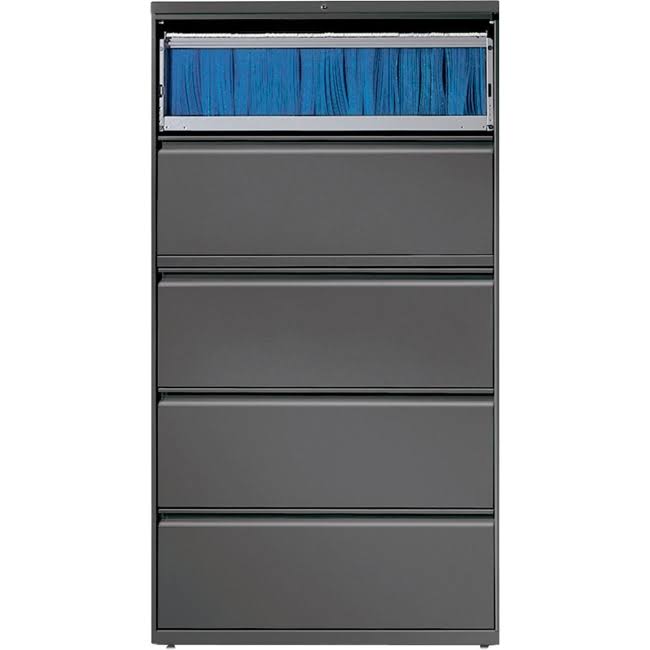 Charcoal 5-Drawer Metal Lateral File Cabinet G6161