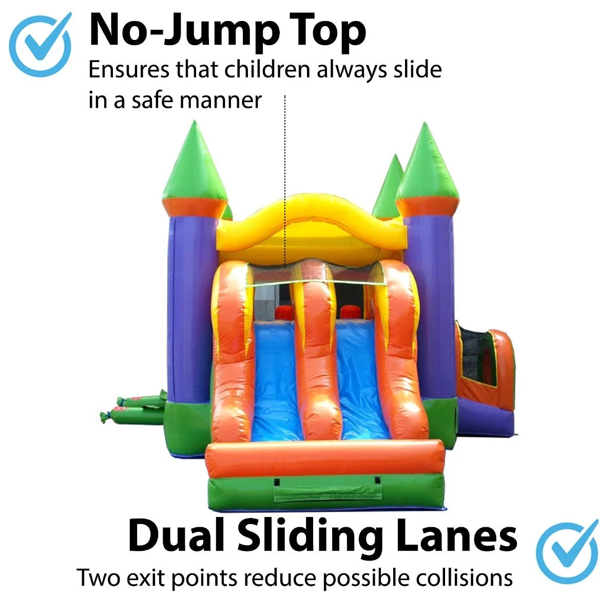 Orange Commercial Inflatable Bounce House with Dual Slide L38799