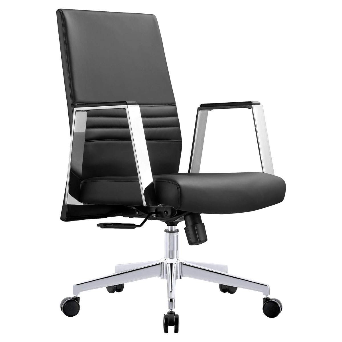 Black Upholstered Leather Swivel Office Chair O4771