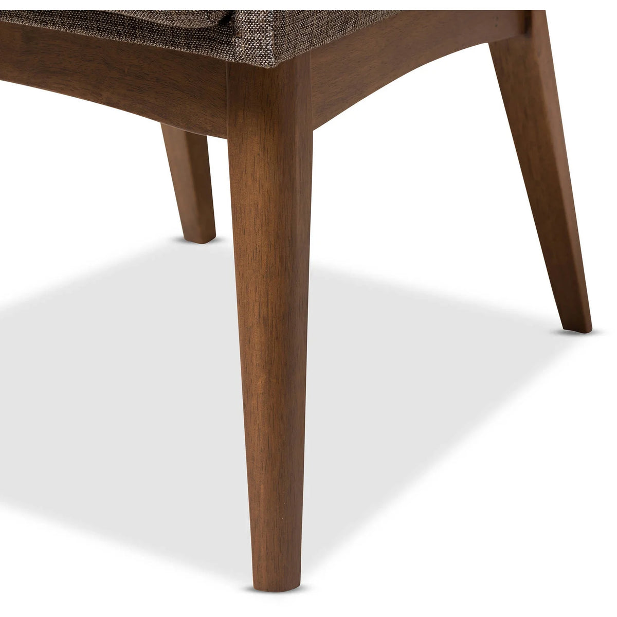 Set of 2 Walnut Wood Fabric Upholstered Arm Chairs C8356