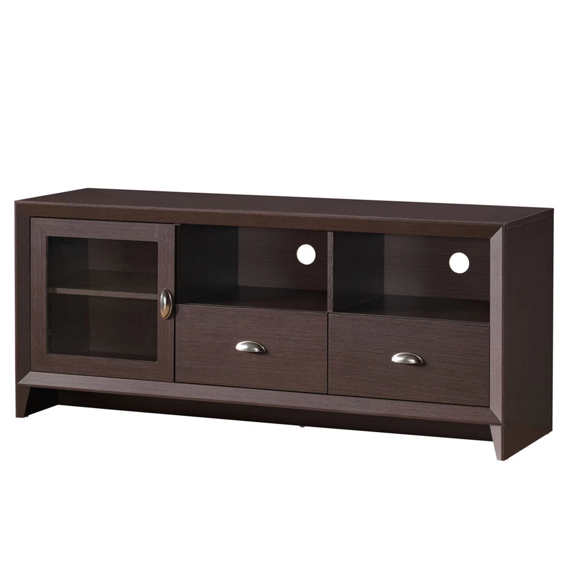 55" Modern TV Stand with Storage, Wenge Brown C1171