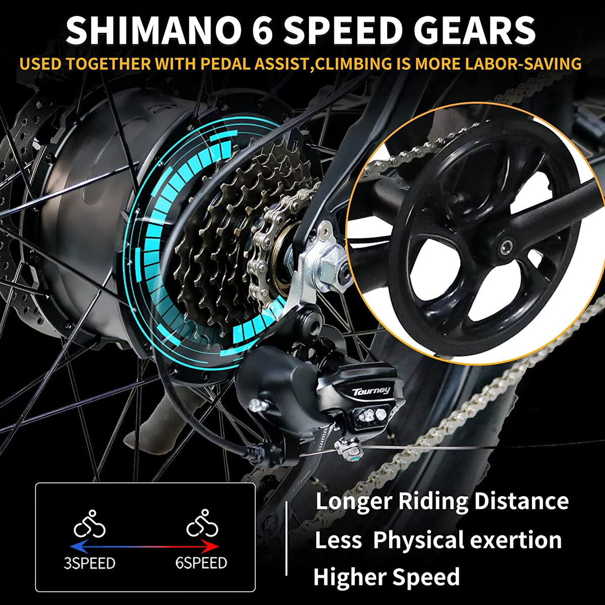 500W 26'' Fat Tire Electric Mountain Bike L50946
