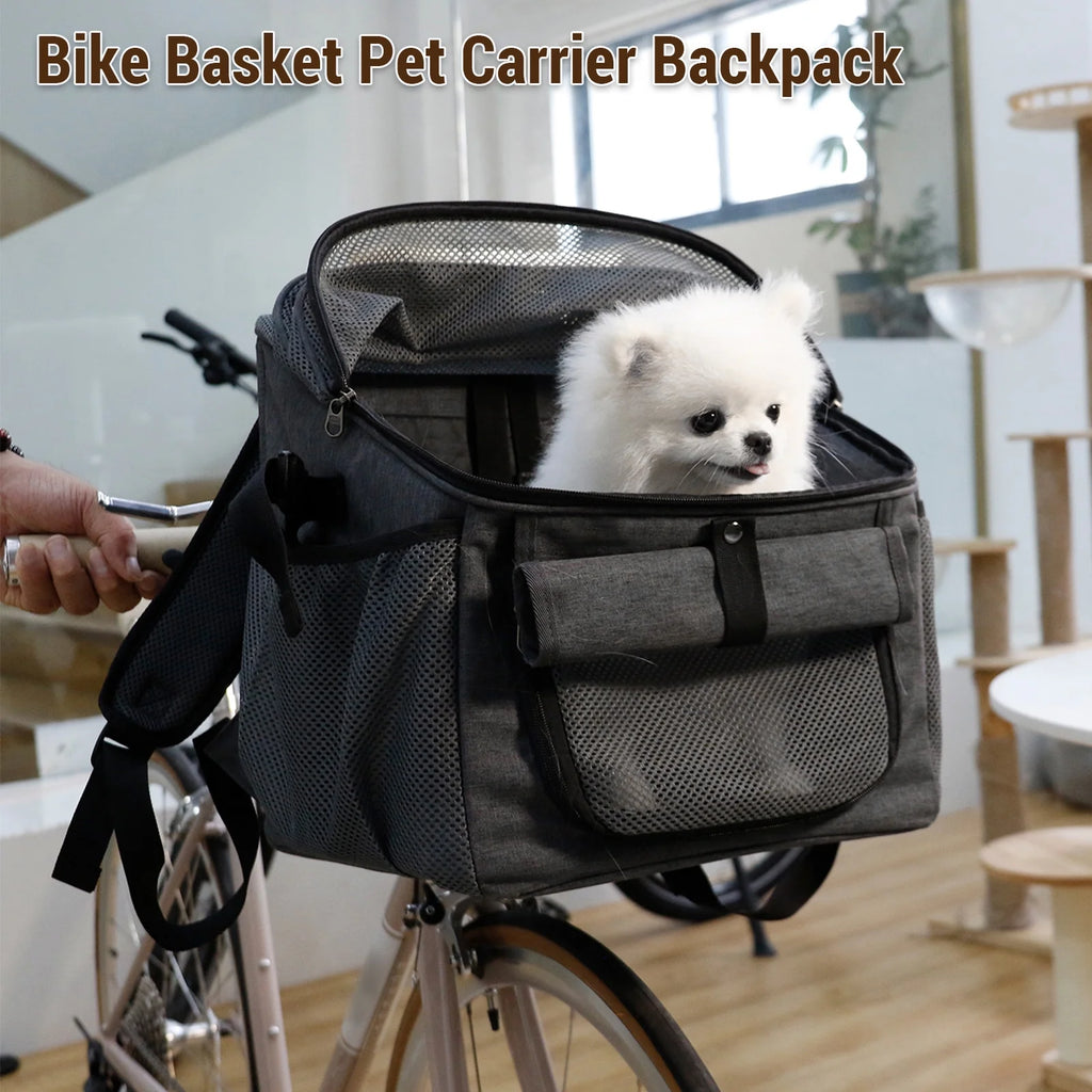 Dog Bike Basket Oxford Cloth Carrier Backpack U50267