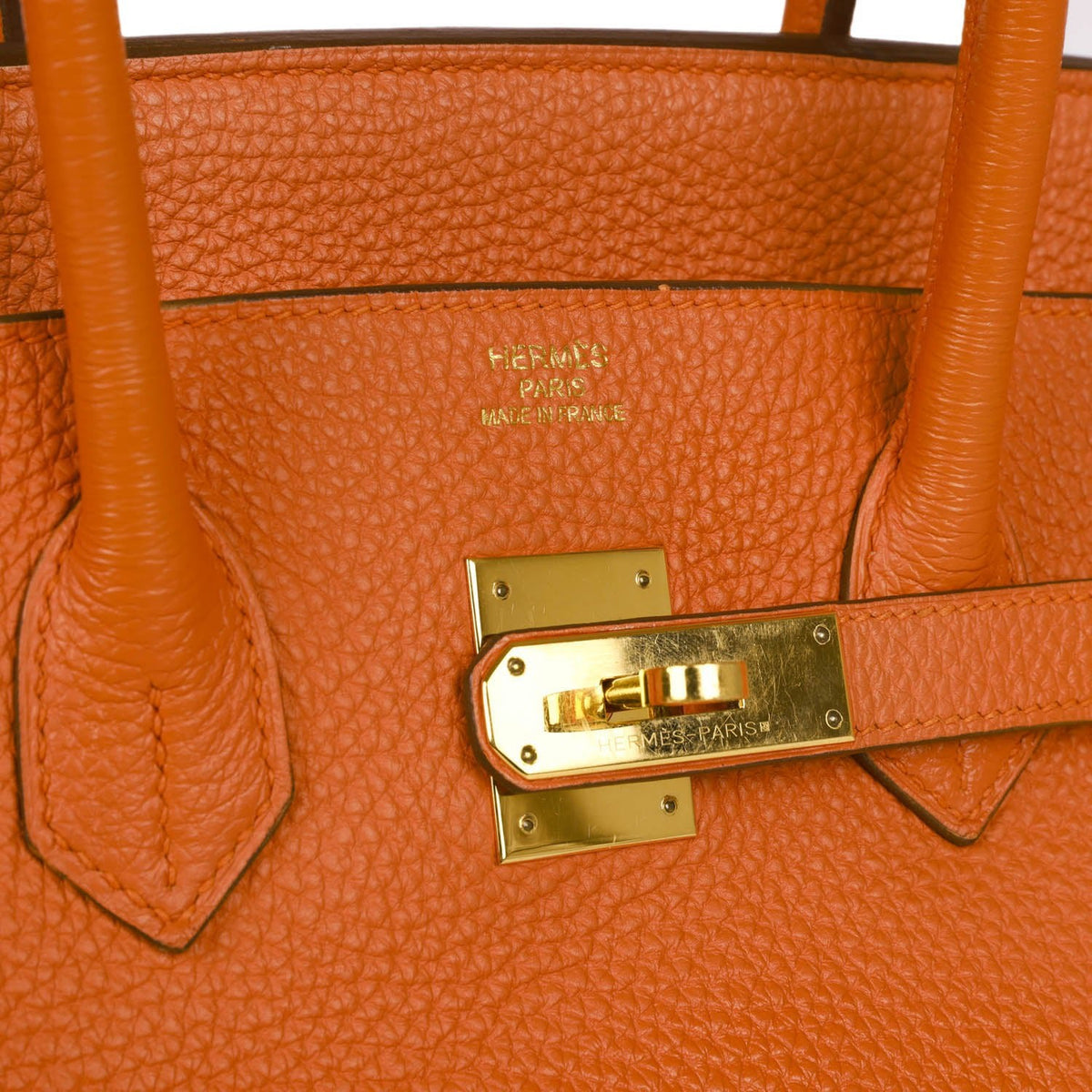 Orange Togo Leather Handbag Q151357