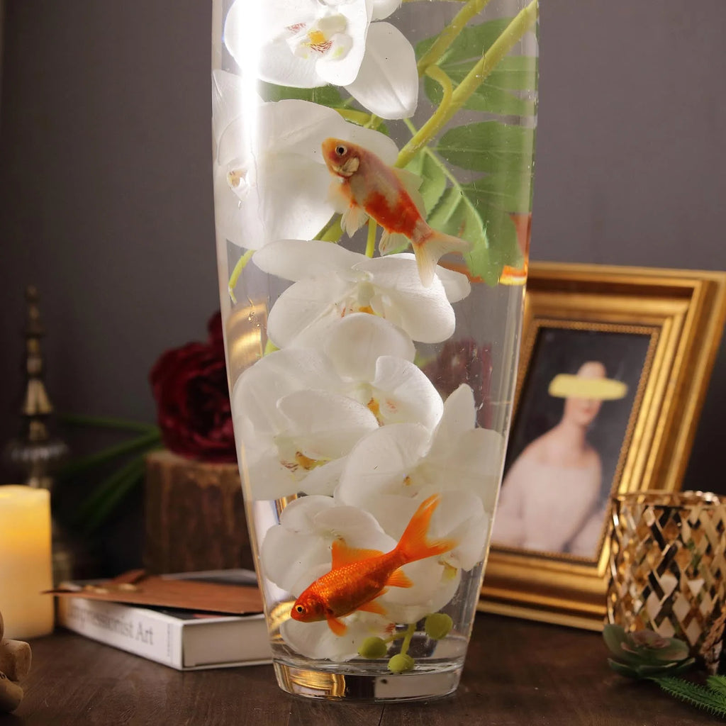 31" Tall Tapered Cylinder Glass Vase Clear O366
