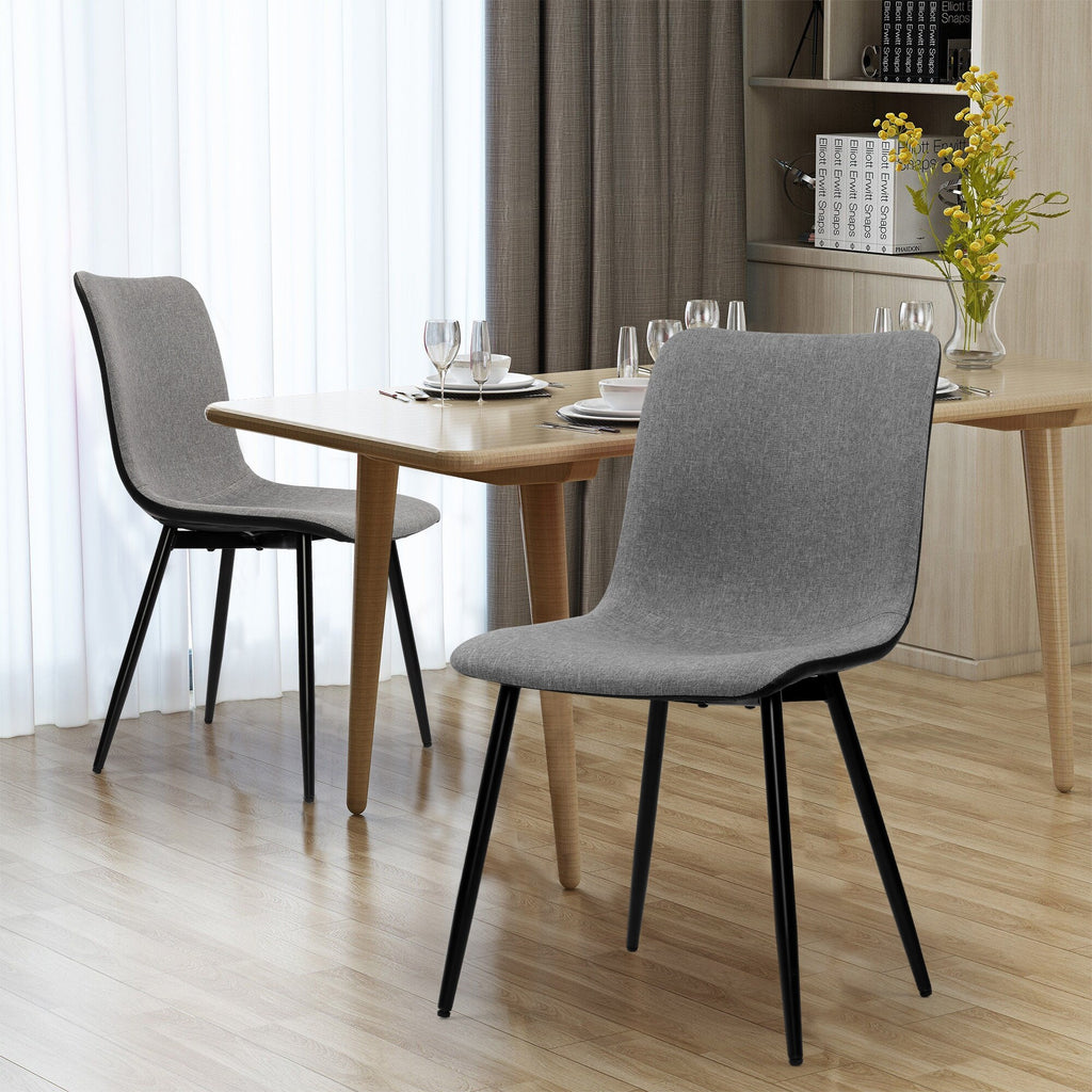 Grey Fabric Dining Chairs Set of 4 A517