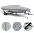 Grey 600D Oxford Fabric Waterproof Trailerable Boat Cover with Carrying Bag P231189