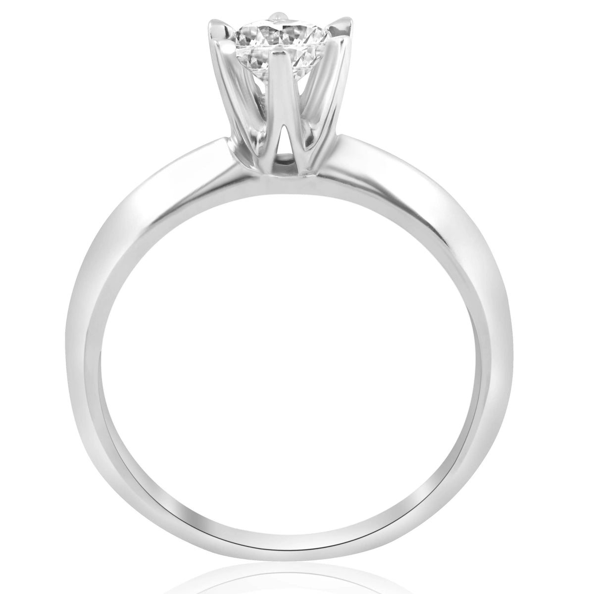 3/4ct Solitaire Diamond 14K White Gold Engagement Ring R345