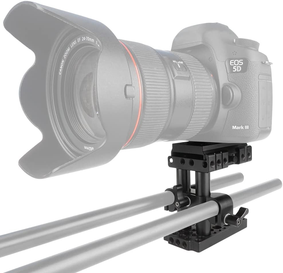 15mm Rail Riser Rig System Quick Release Base Kit with QR Plate Rod Riser Clamp Short Rods G78132