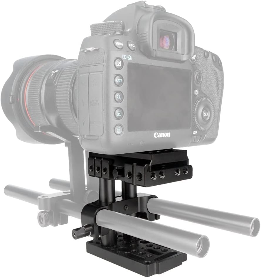 15mm Rail Riser Rig System Quick Release Base Kit with QR Plate Rod Riser Clamp Short Rods G78132