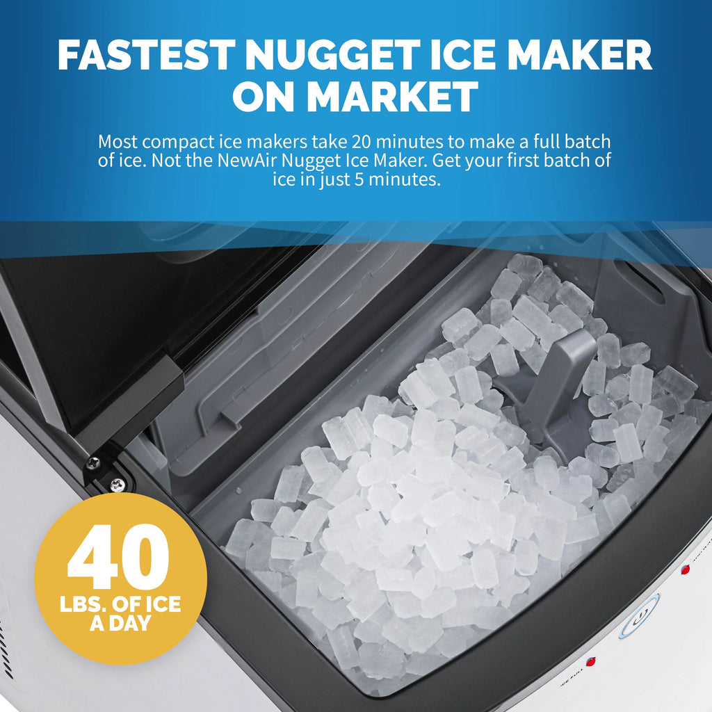 40 lb. Countertop Nugget Ice Maker in Stainless Steel U8512