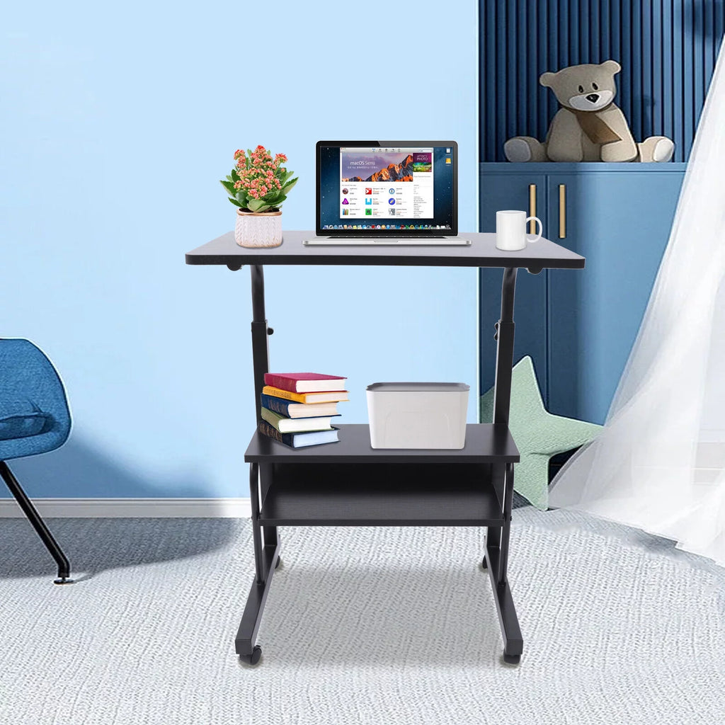 Portable Liftable Laptop Desk with Wheels S526