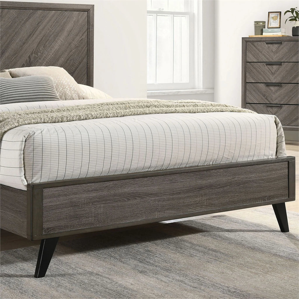 6pc Wood Gray Bedroom Set King Y844444